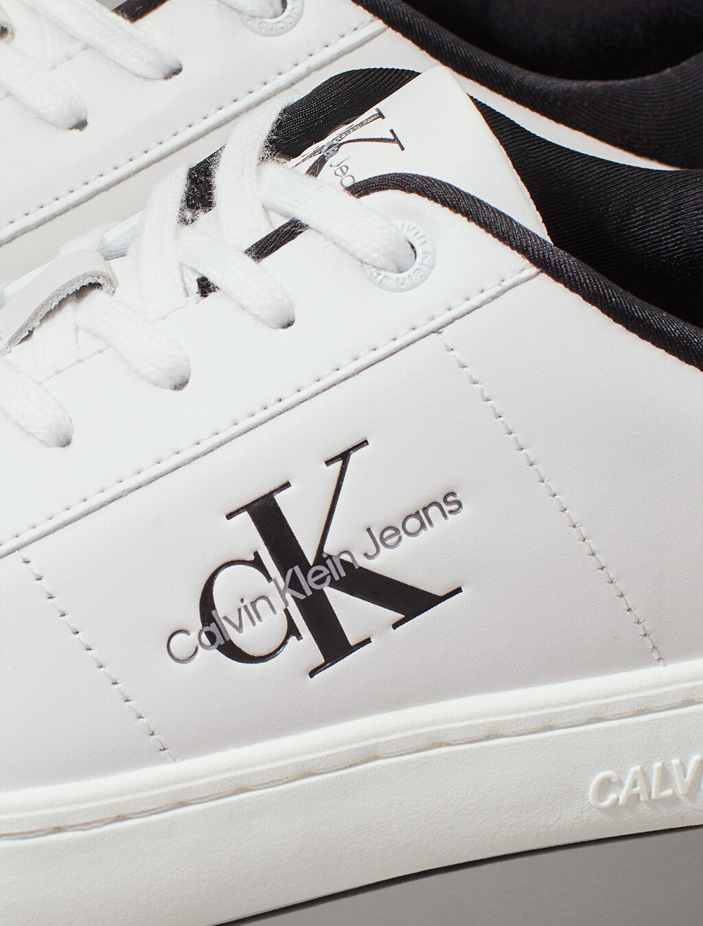 Leather Trainers, Bright White/Black, hi-res