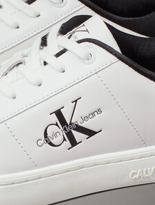 Leather Trainers, Bright White/Black, hi-res