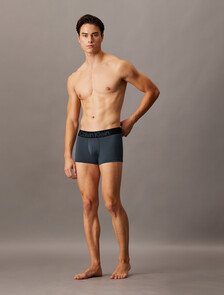 Bold Logo Low Rise Trunks 3 Pack, BLACK/  TURBULENCE/  WOLF GREY, hi-res