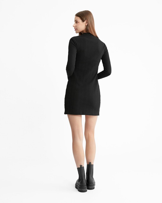 Monologo Rib Knit Slim Polo Dress
