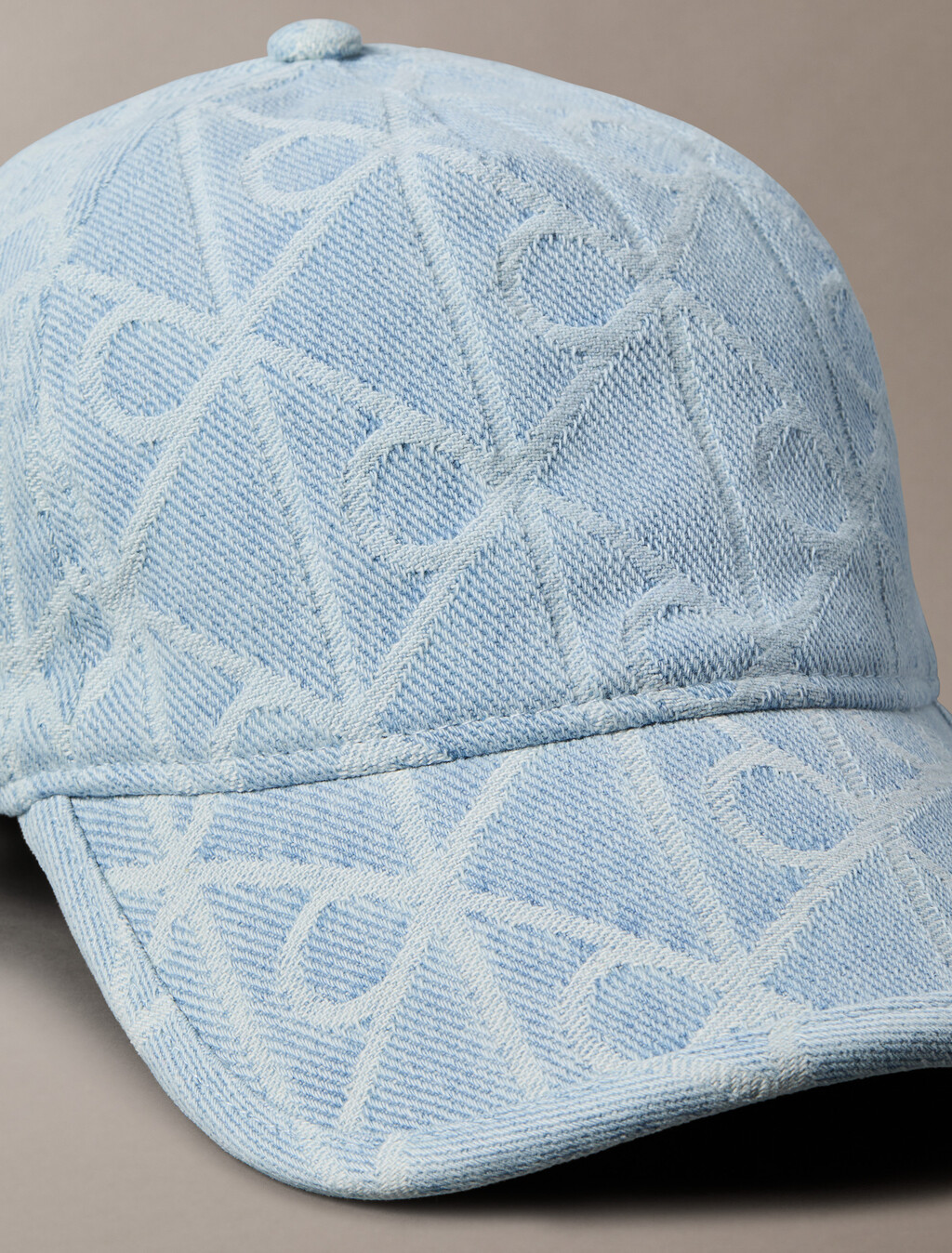 Allover Emblem Logo Denim Baseball Cap, Light Wash, hi-res