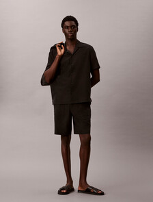 Soft Modal Short Sleeve Shirt, Black, hi-res