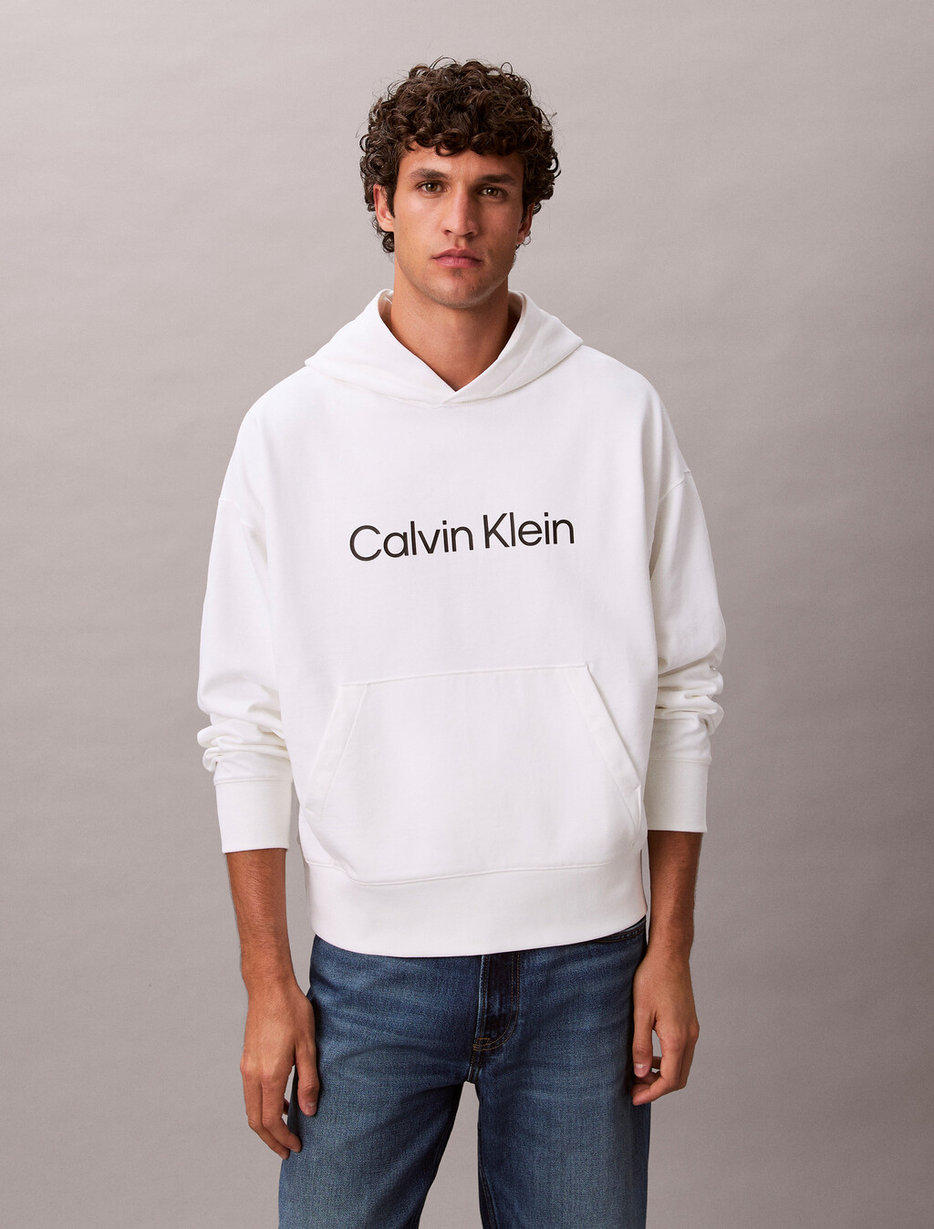 Standard Logo Premium Terry Hoodie, Bright White, hi-res