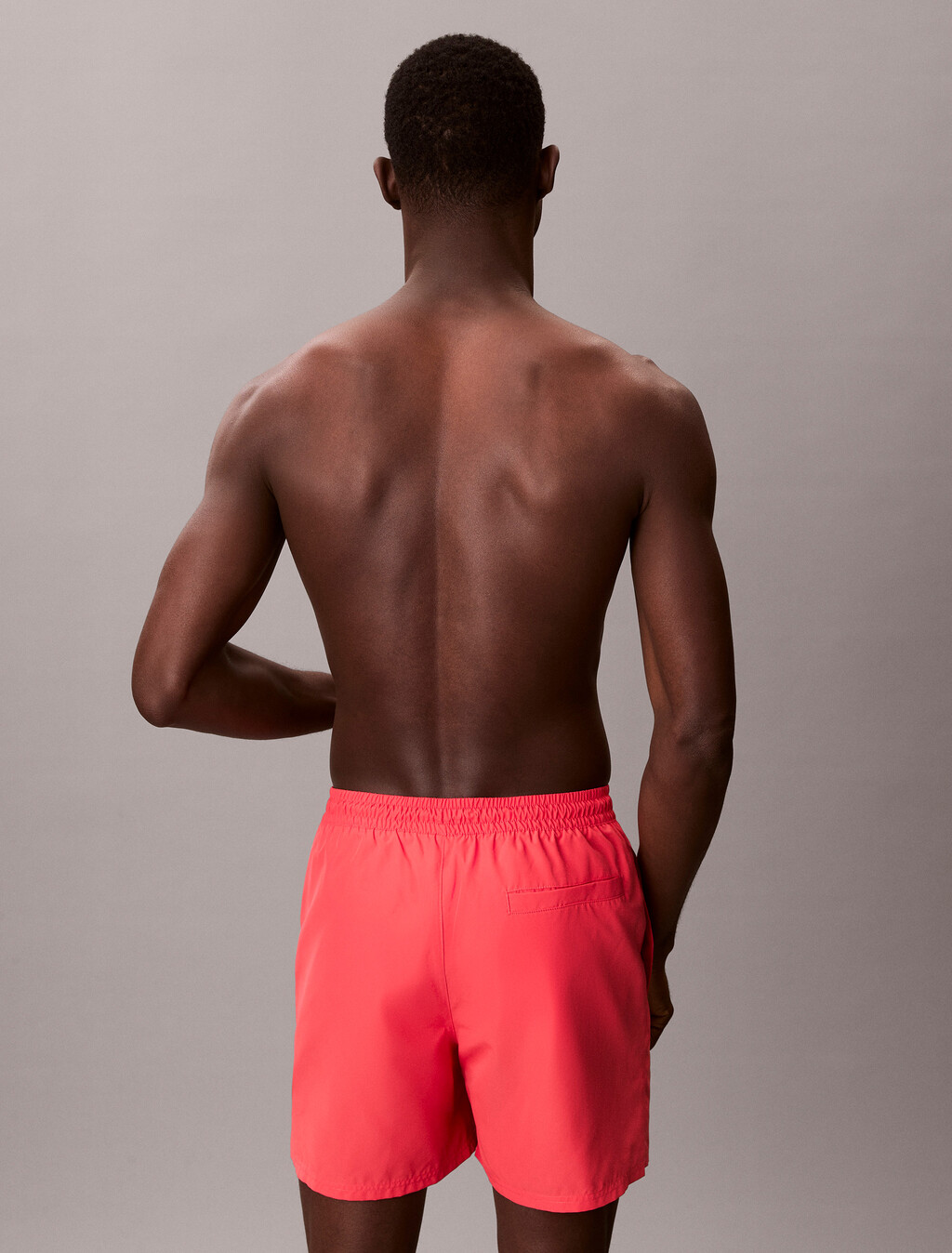 Medium Drawstring Swim Shorts - CK Monogram, Punch Pink, hi-res