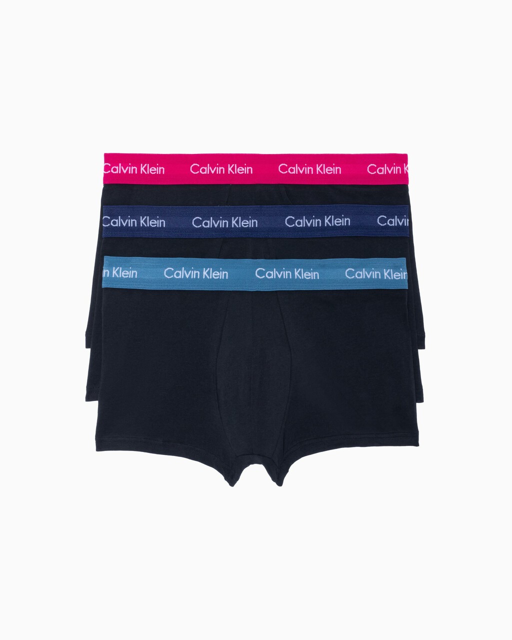 COTTON STRETCH 3 PACK LOW RISE TRUNK, Black Plumberry WB / Black Chino Blue WB, hi-res