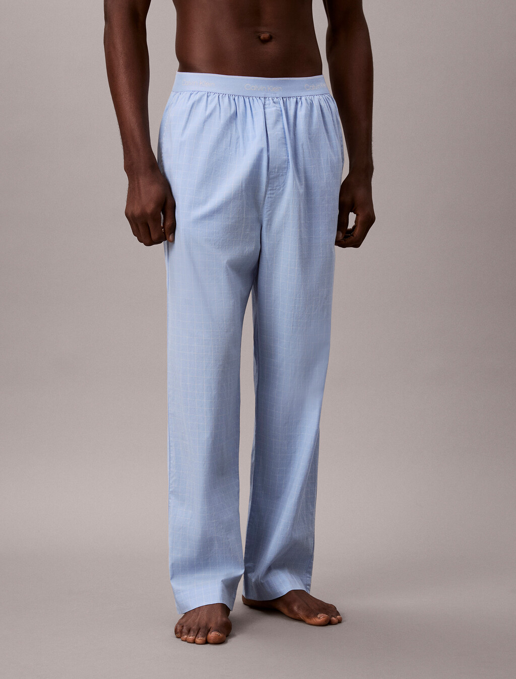 Cotton Poplin Sleep Pants, 19473 PLOTTER PLAID+FROZEN FJORD, hi-res