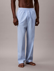 Cotton Poplin Sleep Pants, 19473 PLOTTER PLAID+FROZEN FJORD, hi-res
