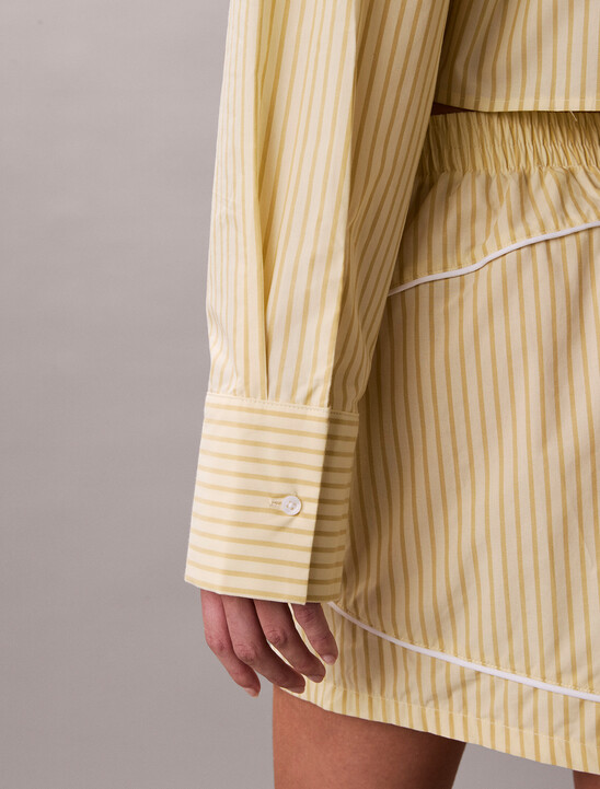 Cropped Cotton Poplin Pyjama Top