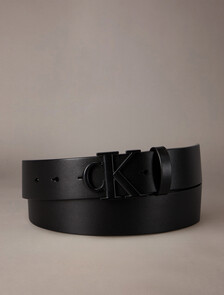 Monogram Plaque Belt 35mm, Black, hi-res