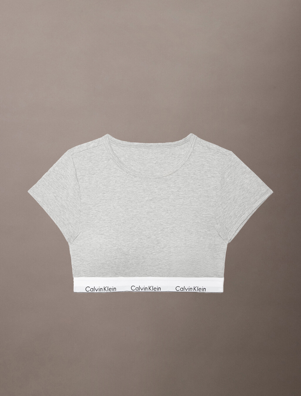 Icon Cotton T-Shirt Bralette, Grey Heather, hi-res