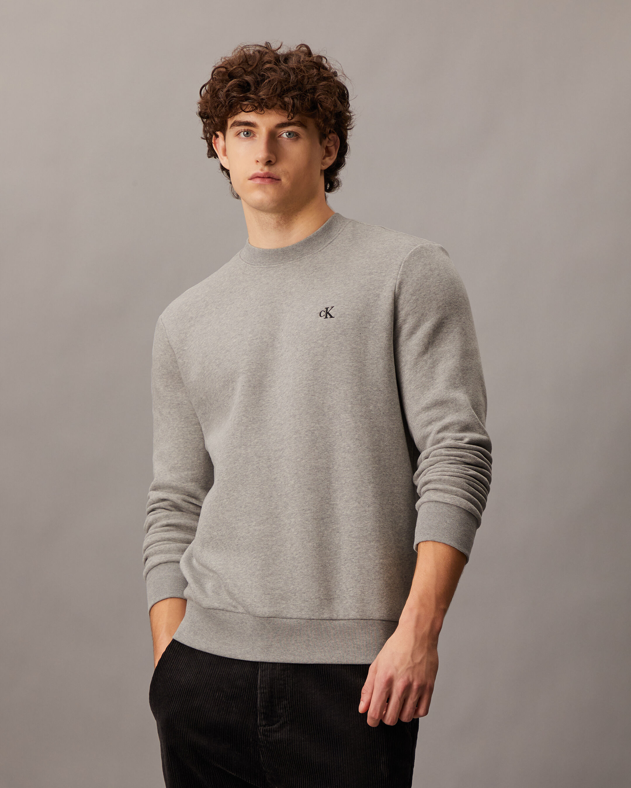 Archive Logo Fleece Crewneck Sweatshirt grey Calvin Klein Malaysia