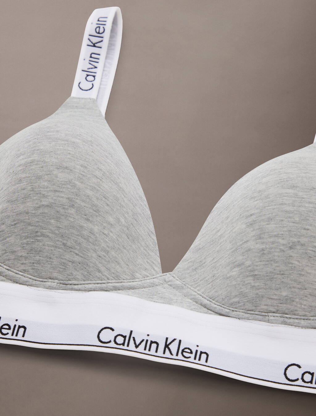 Icon Cotton Lightly Lined Plunge Bra, B10 Grey Heather, hi-res
