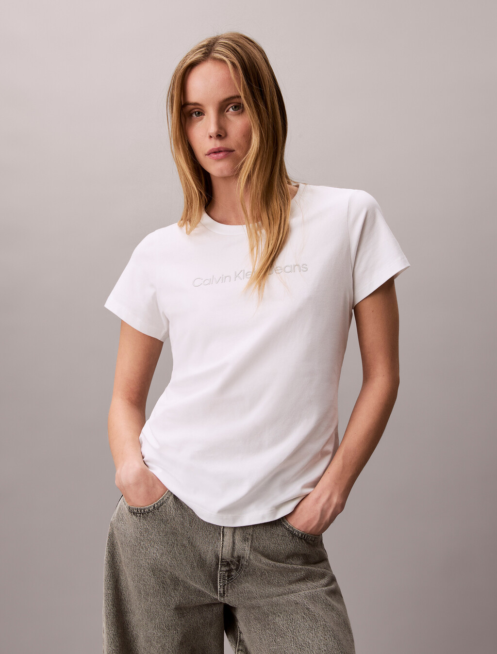 Institutional Slim Tee, Brilliant White, hi-res
