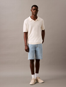 Linen Blend Short Sleeve Jumper, Tofu, hi-res