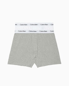 Cotton Stretch Traditional Boxers 2 Pack, WHITE/GREY HEATHER, hi-res