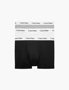 Cotton Stretch 3 Pack Low Rise Trunk, 1 Black / 1 White / 1 Grey Heather, hi-res