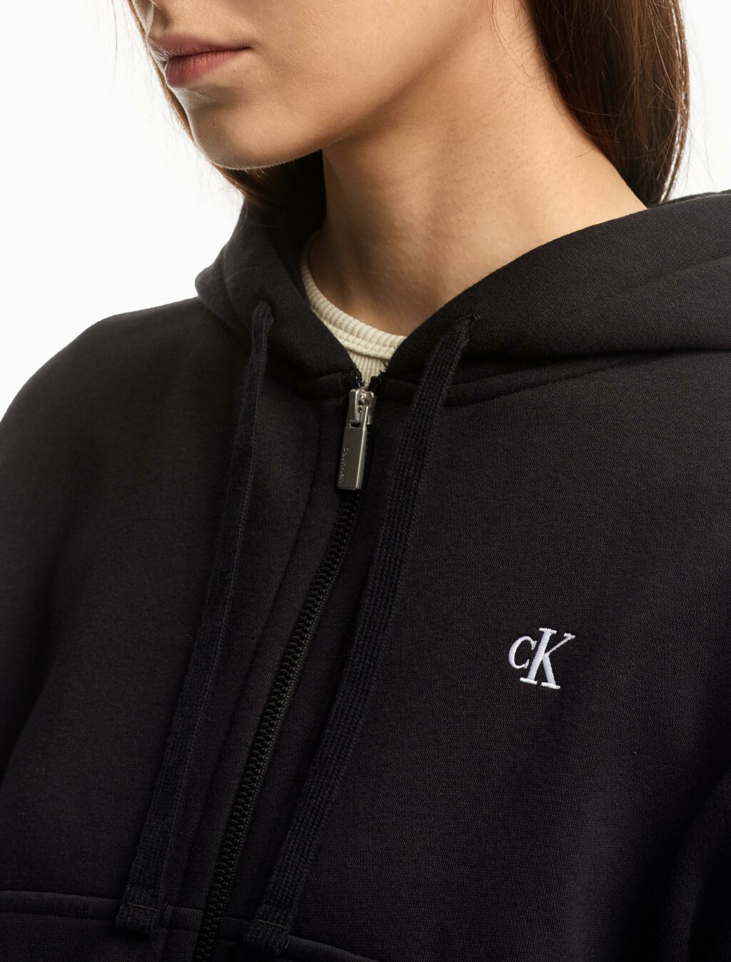 Archive Logo Zip Up Hoodie, Black Beauty, hi-res