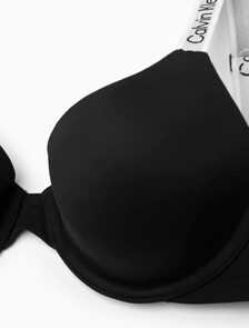 Tailored Logo Lightly Lined Demi Bra, Black, hi-res