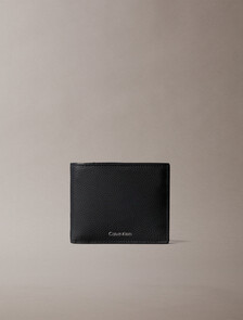 Leather RFID Foil Logo Billfold Wallet, Black, hi-res