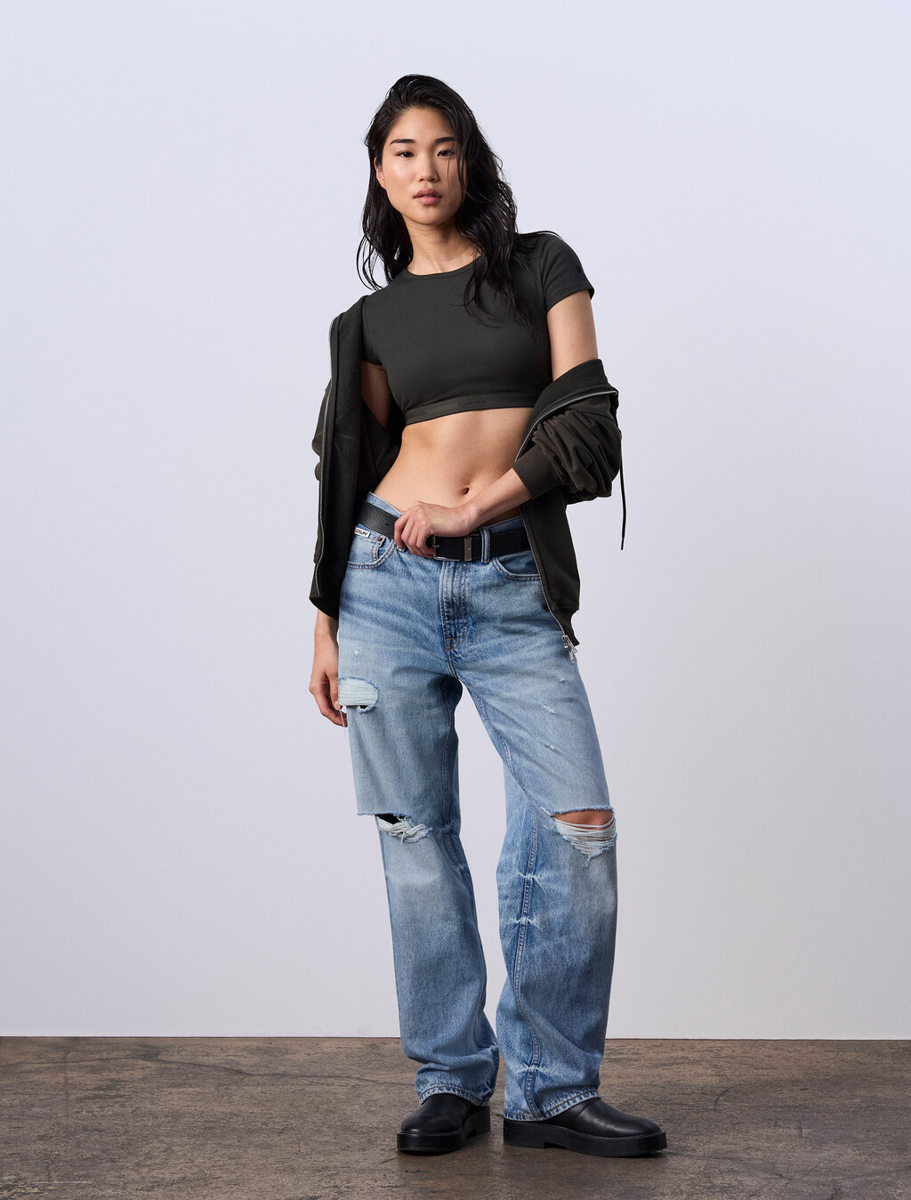 Jung Kook for Calvin Klein Heritage Cotton Lightly Lined T-Shirt Bralette, Peat, hi-res