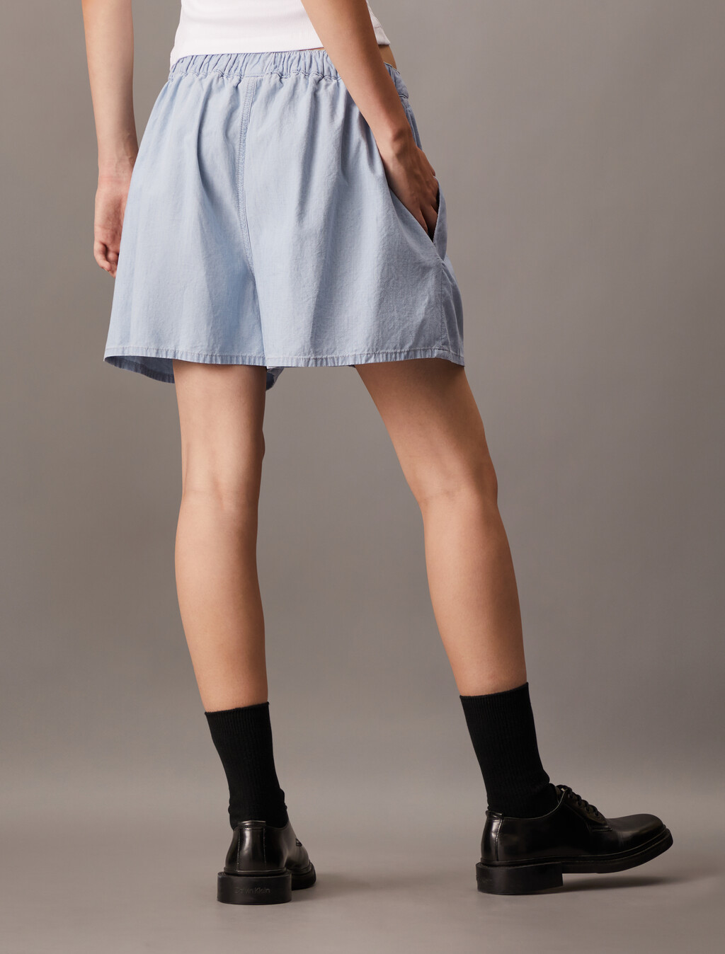 Relaxed Denim Boxer Shorts, Denim Light, hi-res