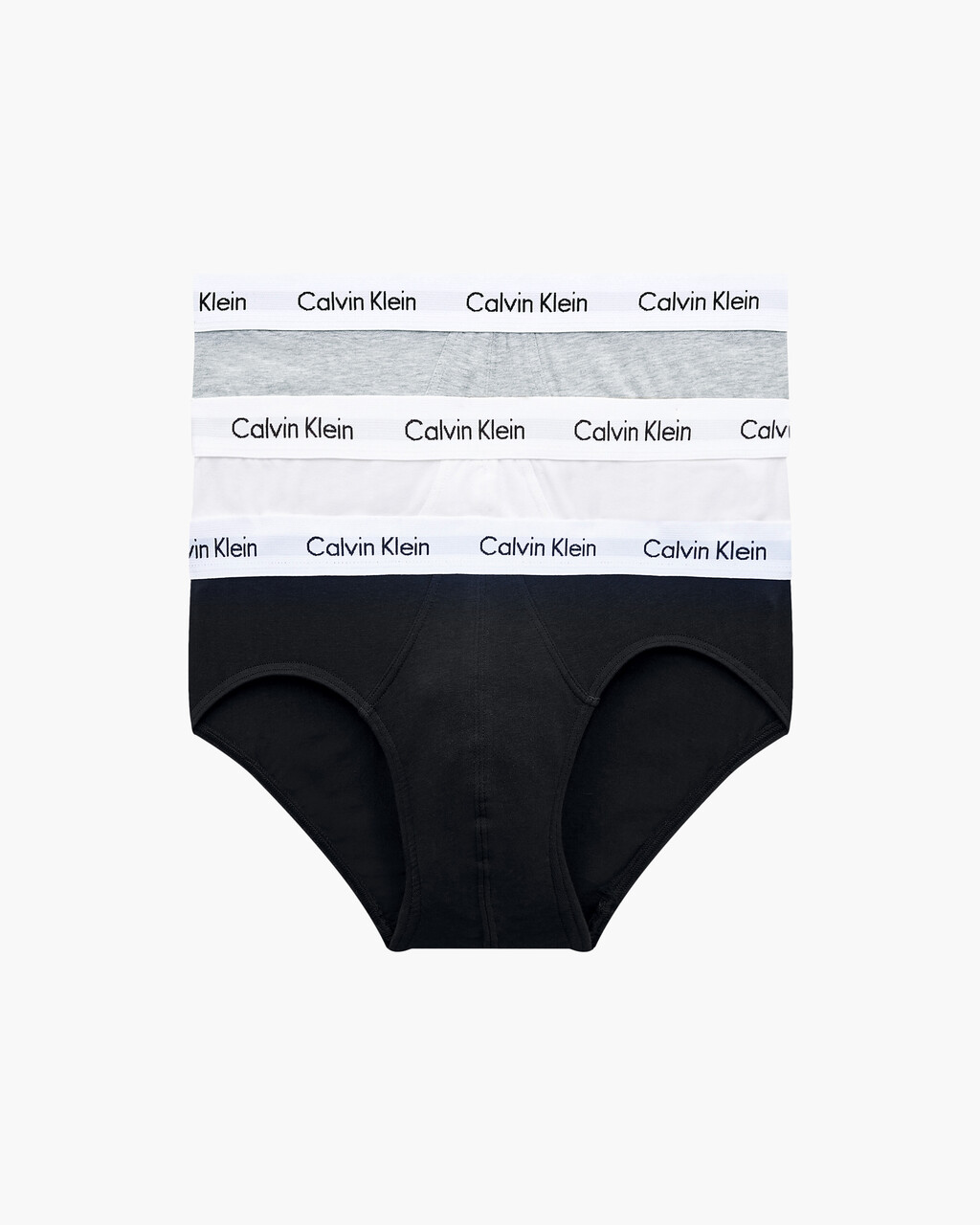 3 Pack Hip Briefs, 1 Black/ 1 Grey Heather/ 1 White, hi-res
