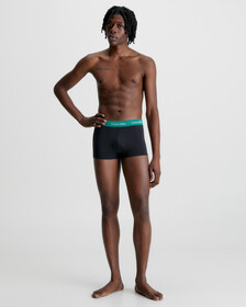 Cotton Stretch 3 Pack Low Rise Trunk, Black w/ Charcoal Heather      Mor, hi-res