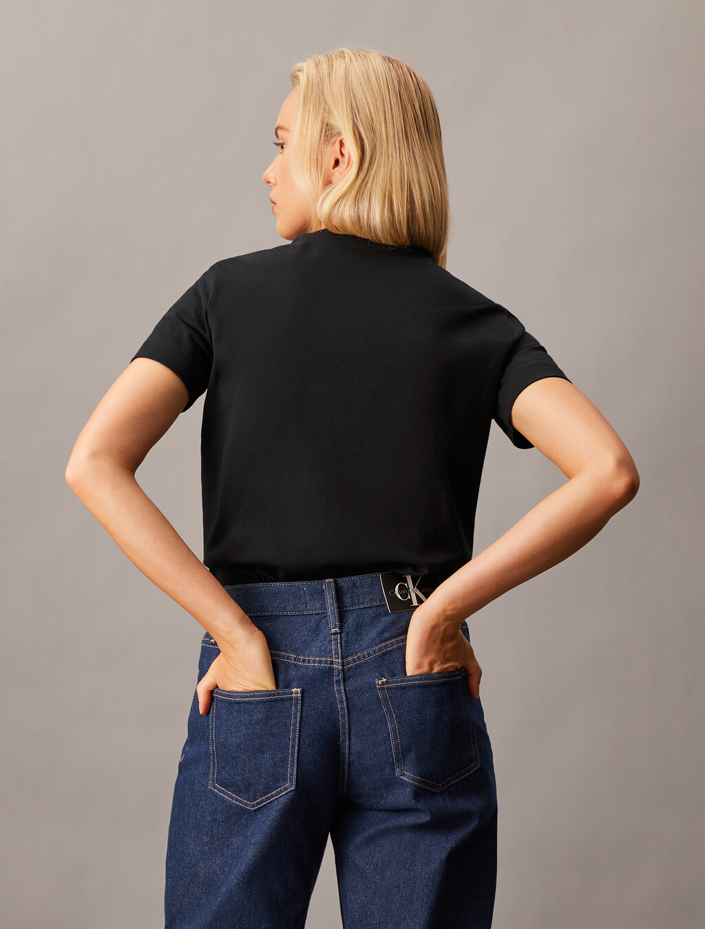 Organic Cotton Towel Monogram Tee, Ck Black, hi-res