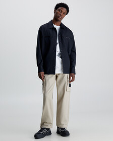 Soft Twill Shirt Jacket, Ck Black, hi-res