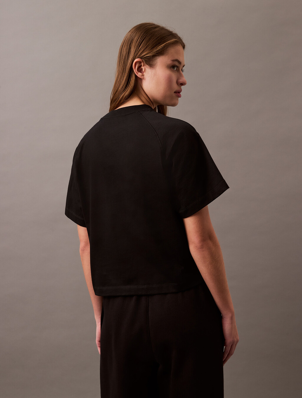 Cropped Monogram T-shirt, Black, hi-res