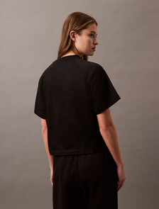 Cropped Monogram T-shirt, Black, hi-res