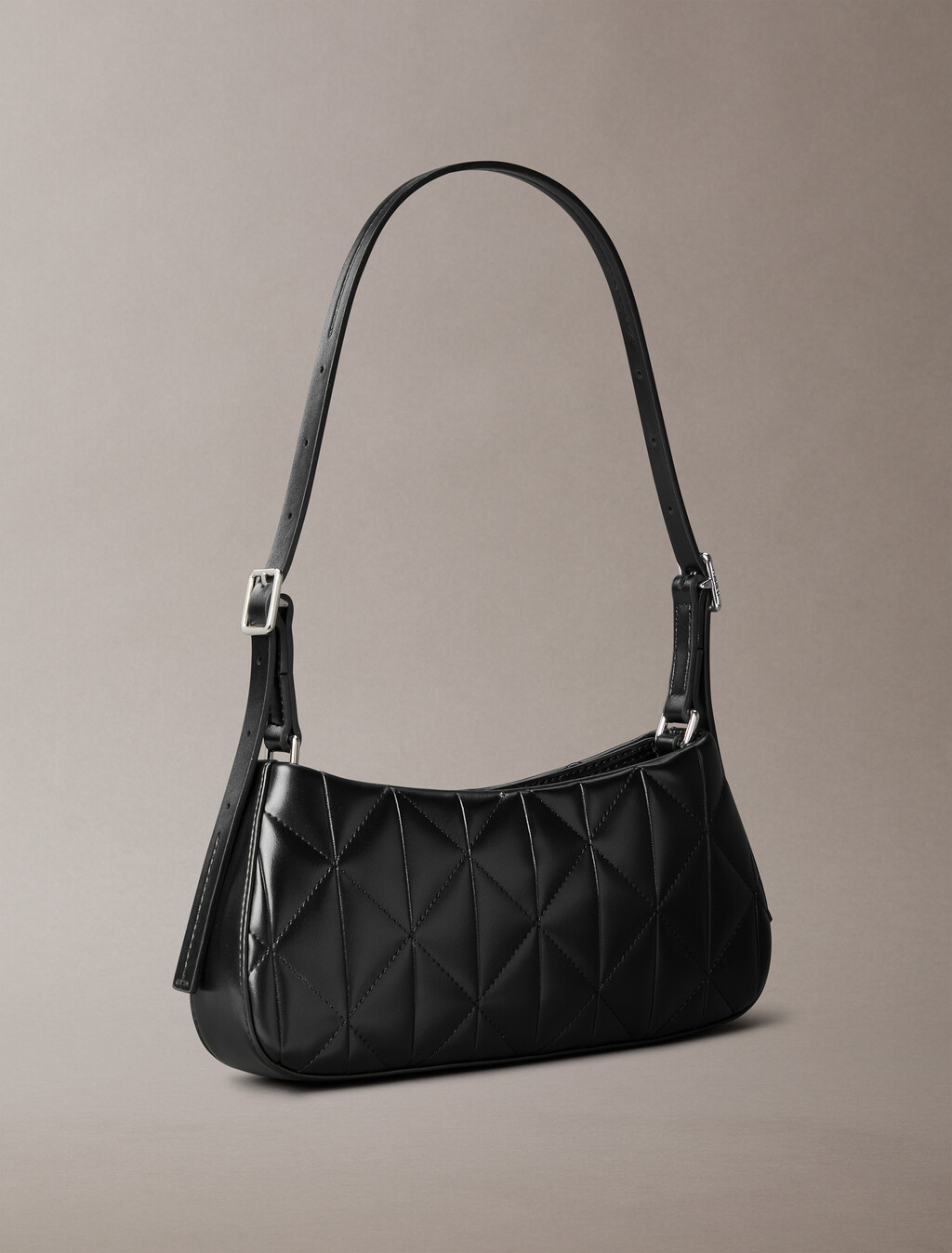 Quilted Emblem Logo Small Shoulder Bag, Black, hi-res