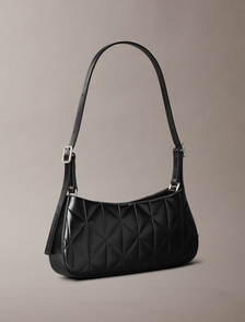 Quilted Emblem Logo Small Shoulder Bag, Black, hi-res