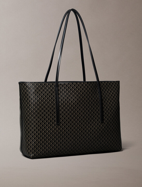 Allover Monogram Logo Tote Bag with Pouch