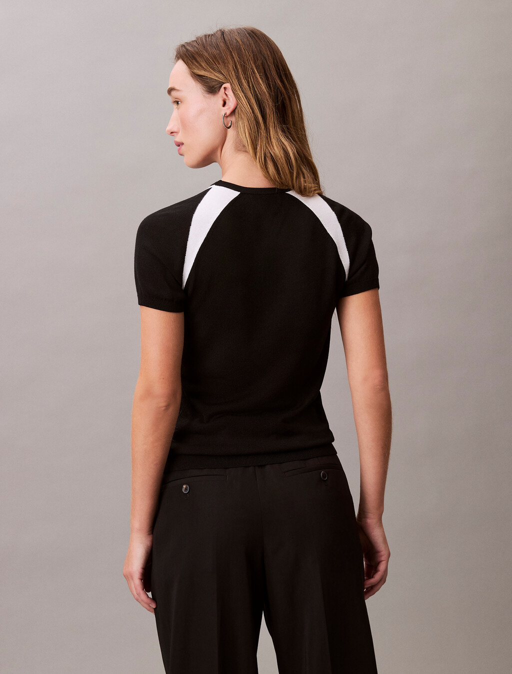 Contrast Logo Graphic Slim T-Shirt, Black, hi-res