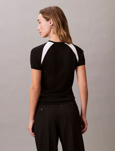 Contrast Logo Graphic Slim T-Shirt, Black, hi-res