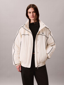 Piped Down Jacket, Ivory, hi-res