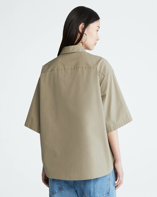 Standards Short Sleeve Oversized Button-Down Shirt