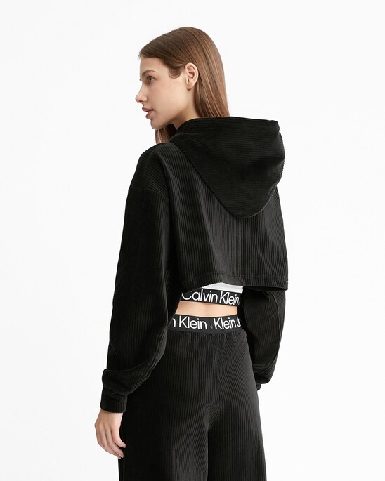 2 In 1 Logo Tape Velvet Hoodie