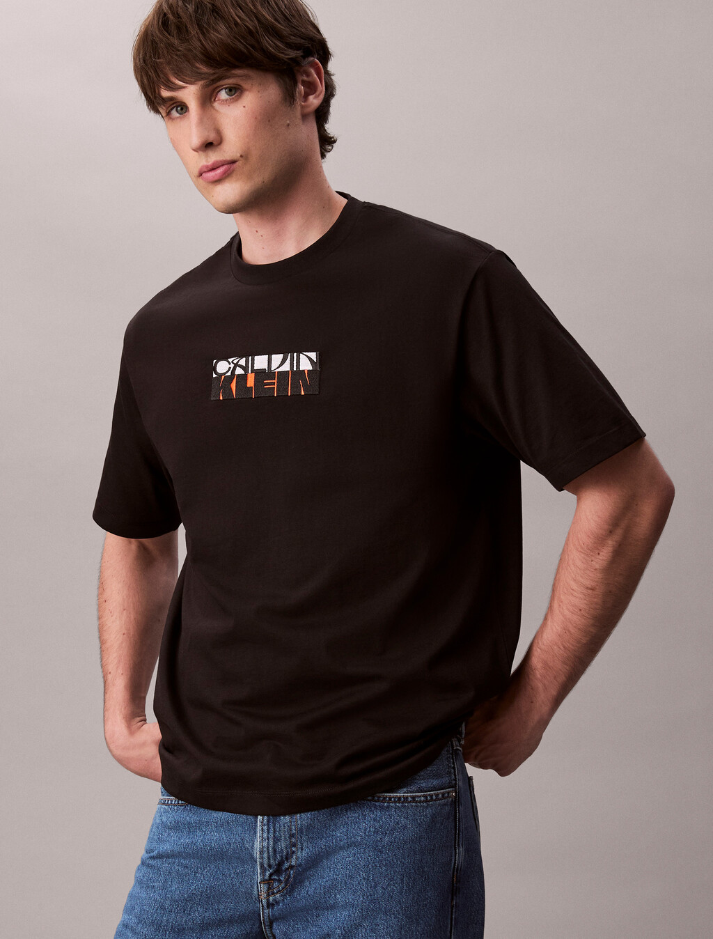 Block Logo Graphic Relaxed T-Shirt, Black, hi-res