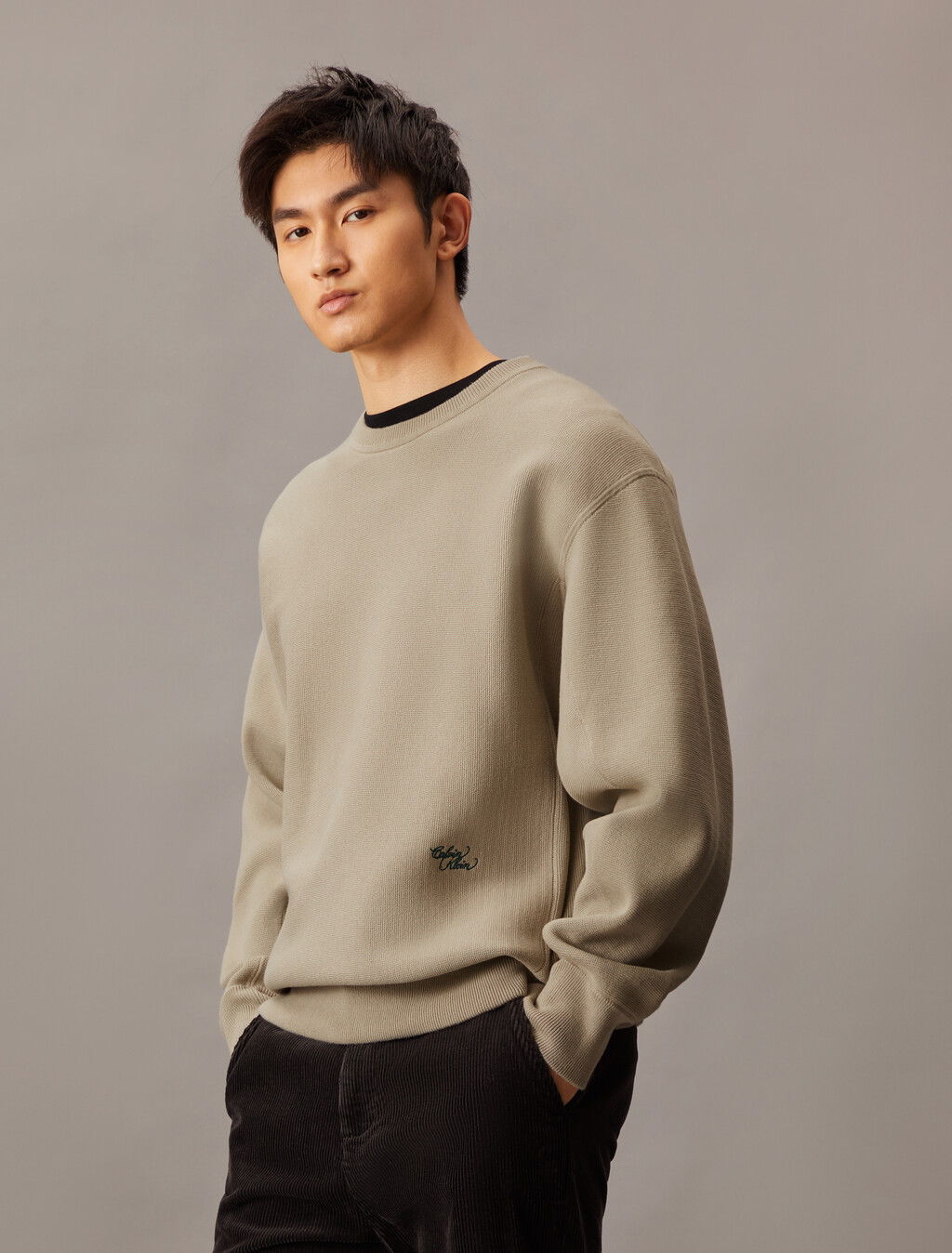 Cotton Blend Relaxed Sweatshirt, Pure Cashmere, hi-res