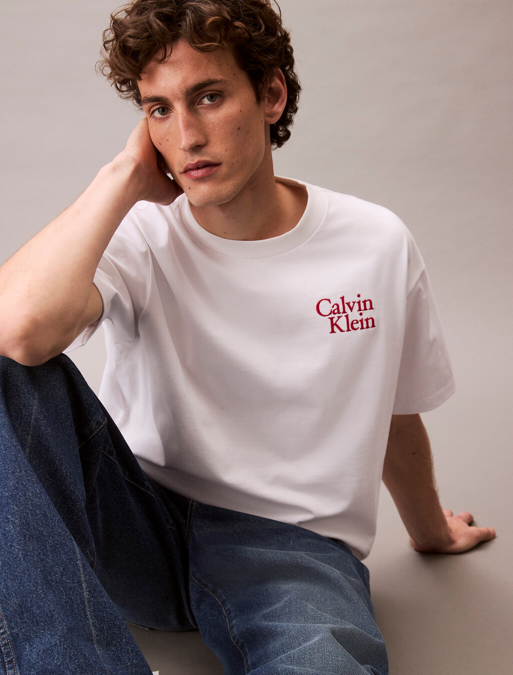 Script Logo Graphic Relaxed T-Shirt, Brilliant White, hi-res