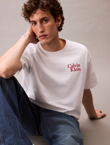 Script Logo Graphic Relaxed T-Shirt, Brilliant White, hi-res