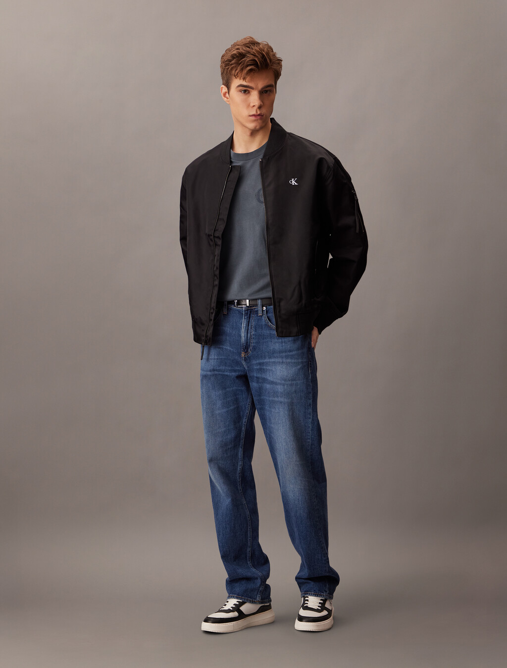 Velvet Monogram Tee, Harlem Night Blue, hi-res