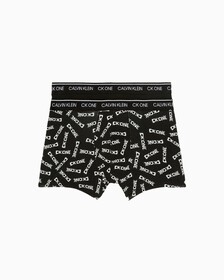 CK One Cotton Low Rise Trunk 2 Pack, Black Inked Logo Print Black, hi-res