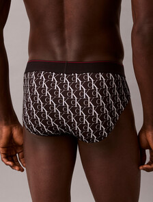 Graphic Monogram Microfiber Stretch Hip Brief, STEPPING LOGO BLACK, hi-res