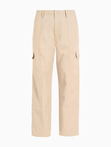 Cotton Canvas Cargo Pants, Travertine, hi-res