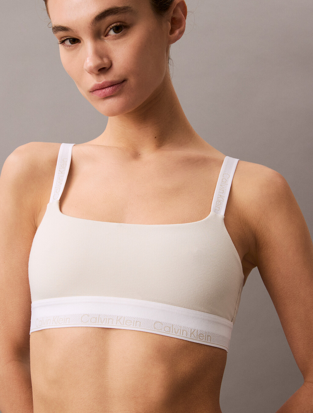 Icon Cotton Lightly Lined Bralette, Chalk, hi-res