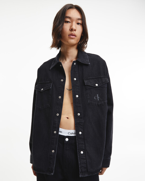 BLACK ARCHIVAL OVERSIZED SHIRT JACKET