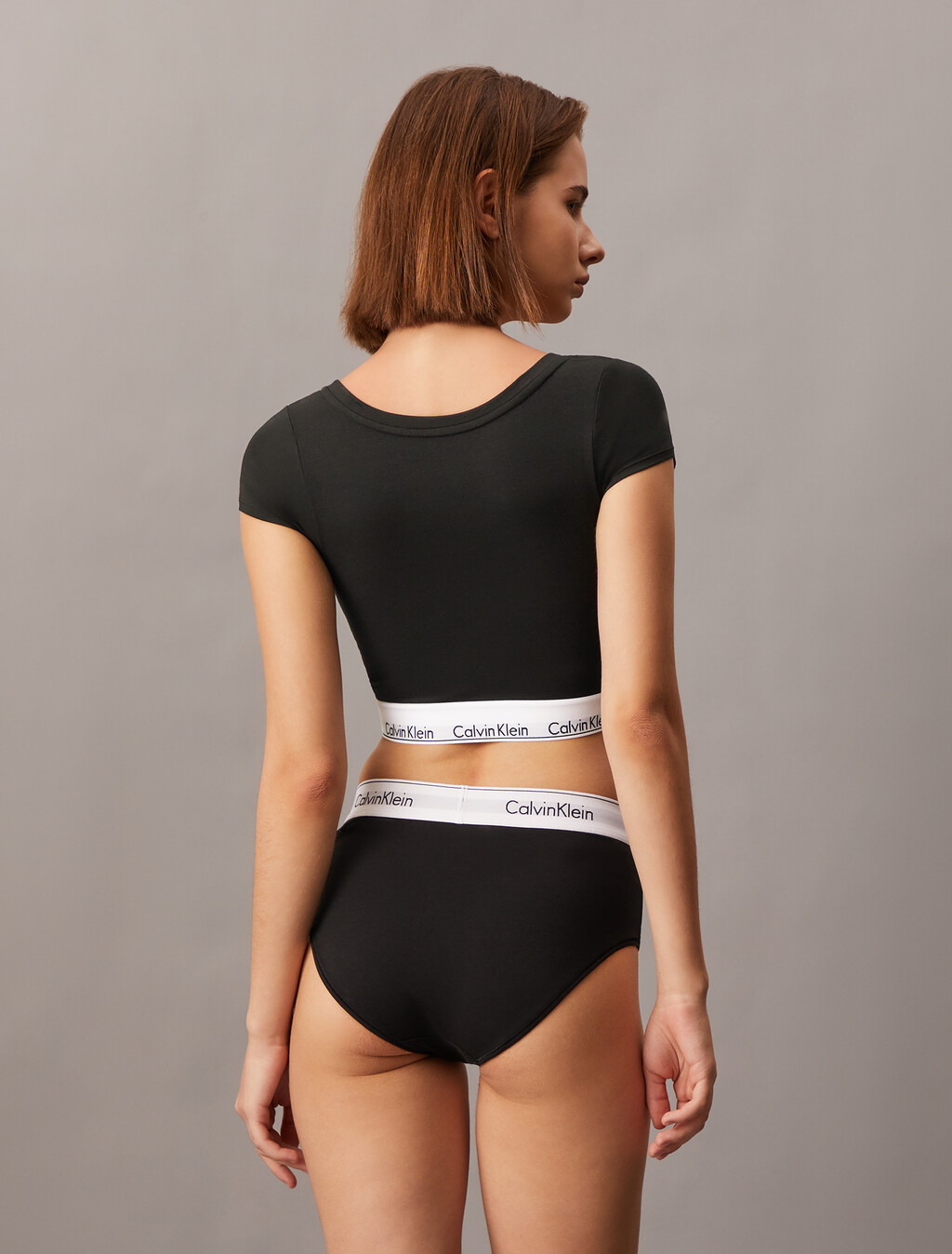 Icon Cotton T-Shirt Bralette, Black, hi-res